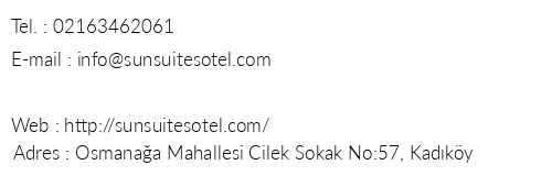 Sun Suites Otel telefon numaralar, faks, e-mail, posta adresi ve iletiim bilgileri